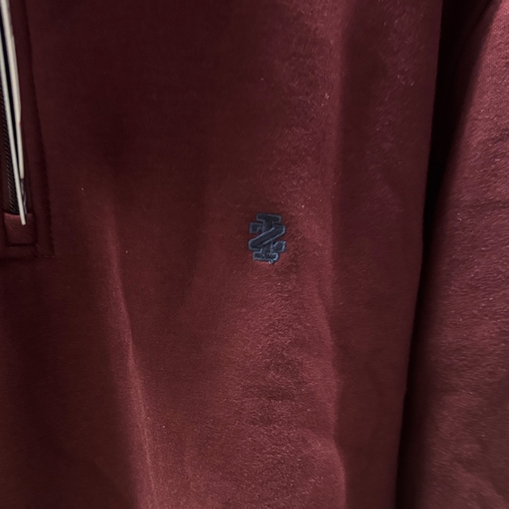 IZOD Men's Deep Red Zip-Up Sweater - Picture 2 of 5